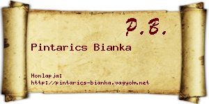 Pintarics Bianka névjegykártya
